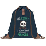 Sac à Dos Bleu avec Pochette Fiancée Pas Touche Panda