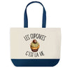 Sac de shopping bleu Cupcakes c'est la Vie