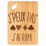 Planche bambou gravée personnalisée femme homme idée cadeau Fête des Mères Fête des Pères apéro papa maman prénom cuisine plateau fromage