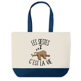 Sac de shopping bleu Sieste c'est la Vie