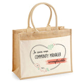 Sac Fête des Mères Mamie MAman Soeur Femme Famille Idée Cadeau anniversaire Noël Travail Boulot Métier Départ Retraite Collègue Femme cabas shopping plage