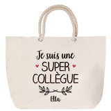 Sac Fête des Mères Mamie Famille Idée Cadeau anniversaire Noël Travail Boulot Métier Départ Retraite Collègue Femme cabas shopping plage