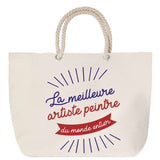 Sac Fête des Mères Mamie Famille Idée Cadeau anniversaire Noël Travail Boulot Métier Départ Retraite Collègue Femme cabas shopping plage