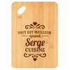 Planche bambou gravée personnalisée homme idée cadeau Fête des Pères apéro 30×20 prénom cuisine plateau fromage anniversaire noel papa papi 