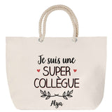 Sac Fête des Mères Mamie Famille Idée Cadeau anniversaire Noël Travail Boulot Métier Départ Retraite Collègue Femme cabas shopping plage