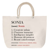 Sac Fête des Mères Mamie Famille Idée Cadeau anniversaire Noël Travail Boulot Métier Départ Retraite Collègue Femme cabas shopping plage