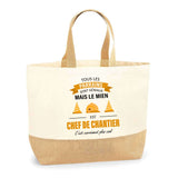 Sac Jute Fête des Mères Fêtes des Pères Mamie Papi Famille Idée Cadeau anniversaire Noël Travail Boulot Métier Départ Retraite Collègue Femme Homme