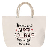 Sac Fête des Mères Mamie Famille Idée Cadeau anniversaire Noël Travail Boulot Métier Départ Retraite Collègue Femme cabas shopping plage