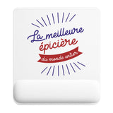 Tapis de souris ergonomique avec repose-poignet, accessoire bureau pour femme et homme, fête des pères, cadeau pas cher, idée cadeau fête des mères, secret santa, départ à la retraite, télétravail et gaming