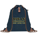 sac a dos bleu coton recycle avec pochette idee cadeau originale pour collegue ami prof ou membre de la famille cadeau mixte noel anniversaire secret santa ou depart au travail sac leger pratique et ecologique design breton moderne