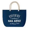 Sac de plage Bleu anse corde Certifiée meilleure Nail Artist