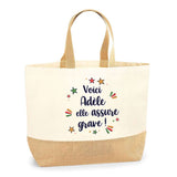Sac Jute Fête des Mères Fêtes des Pères Mamie Papi Famille Idée Cadeau anniversaire Noël Travail Boulot Métier Départ Retraite Collègue Femme Homme