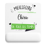 Tapis de souris ergonomique avec repose-poignet, accessoire bureau pour femme et homme, fête des pères, cadeau pas cher, idée cadeau fête des mères, secret santa, départ à la retraite, télétravail et gaming
