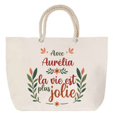 Sac Fête des Mères Mamie Famille Idée Cadeau anniversaire Noël Travail Boulot Métier Départ Retraite Collègue Femme cabas shopping plage