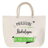 Sac Fête des Mères Mamie Famille Idée Cadeau anniversaire Noël Travail Boulot Métier Départ Retraite Collègue Femme cabas shopping plage