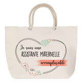 Sac Fête des Mères Mamie Famille Idée Cadeau anniversaire Noël Travail Boulot Métier Départ Retraite Collègue Femme cabas shopping plage