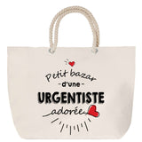 Sac Fête des Mères Mamie Famille Idée Cadeau anniversaire Noël Travail Boulot Métier Départ Retraite Collègue Femme cabas shopping plage