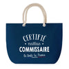 Sac de plage Bleu anse corde Certifié meilleur Commissaire