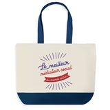 Sac de shopping bleu Médiateur Social Meilleur du Monde