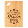 Planche bambou gravée personnalisée homme idée cadeau Fête des Pères apéro 30×20 prénom cuisine plateau fromage anniversaire noel papa papi 