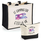 Cabas homme ou femme sac plage ou shopping tote bag pochette trousse Idée cadeau original pour anniversaire Noël travail départ retraite collègue famille fete des mères fetes des pères papa maman mamie papi