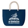 Sac de plage Bleu anse corde Snowboard Légende Humour Geek
