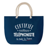 Sac de plage Bleu anse corde Certifiée meilleure Téléphoniste