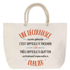 Sac Fête des Mères Mamie Famille Idée Cadeau anniversaire Noël Travail Boulot Métier Départ Retraite Collègue Femme cabas shopping plage