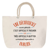 Sac Fête des Mères Mamie Famille Idée Cadeau anniversaire Noël Travail Boulot Métier Départ Retraite Collègue Femme cabas shopping plage