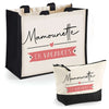 Cabas femme sac plage ou shopping tote bag pochette trousse Idée cadeau original pour anniversaire Noël travail départ retraite collègue famille fete des mères maman mamie