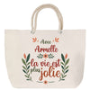 Sac Fête des Mères Mamie Famille Idée Cadeau anniversaire Noël Travail Boulot Métier Départ Retraite Collègue Femme cabas shopping plage
