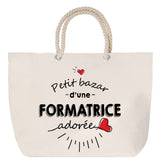 Sac Fête des Mères Mamie Famille Idée Cadeau anniversaire Noël Travail Boulot Métier Départ Retraite Collègue Femme cabas shopping plage