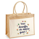 Sac Fête des Mères Mamie Famille Idée Cadeau anniversaire Noël Travail Boulot Métier Départ Retraite Collègue Femme cabas shopping plage