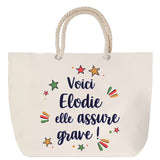 Sac Fête des Mères Mamie Famille Idée Cadeau anniversaire Noël Travail Boulot Métier Départ Retraite Collègue Femme cabas shopping plage