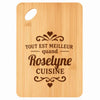 Planche bambou gravée personnalisée femme idée cadeau Fête des Mères apéro 30×20 prénom cuisine plateau fromage anniversaire noel maman mamie