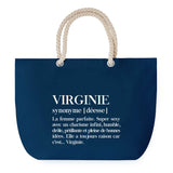 Sac de plage Bleu anse corde Virginie Définition Femme