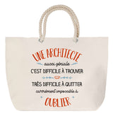 Sac Fête des Mères Mamie Famille Idée Cadeau anniversaire Noël Travail Boulot Métier Départ Retraite Collègue Femme cabas shopping plage