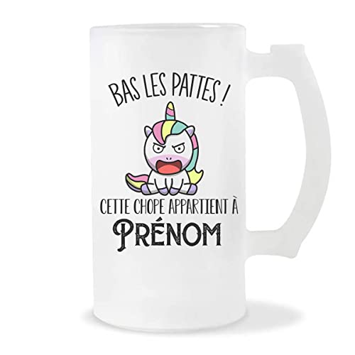 Chope personnalisable Prénom Licorne bas les pattes - Planetee