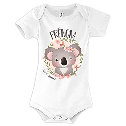 Body personnalisable Prénom Bébé d'amour Koala - Planetee