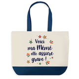Sac Fête des Mères Mamie Famille Idée Cadeau anniversaire Noël Travail Boulot Métier Départ Retraite Collègue Femme cabas shopping plage