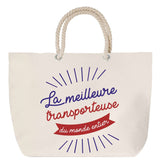 Sac Fête des Mères Mamie Famille Idée Cadeau anniversaire Noël Travail Boulot Métier Départ Retraite Collègue Femme cabas shopping plage
