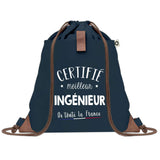 Sac à dos Bleu avec pochette Certifié meilleur Ingénieur