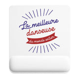 Tapis de souris ergonomique avec repose-poignet, accessoire bureau pour femme et homme, fête des pères, cadeau pas cher, idée cadeau fête des mères, secret santa, départ à la retraite, télétravail et gaming