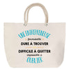 Sac Fête des Mères Mamie Famille Idée Cadeau anniversaire Noël Travail Boulot Métier Départ Retraite Collègue Femme cabas shopping plage