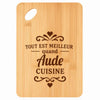 Planche bambou gravée personnalisée femme idée cadeau Fête des Mères apéro 30×20 prénom cuisine plateau fromage anniversaire noel maman mamie