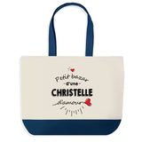 Sac de shopping bleu Bazar d'une Christelle d'amour