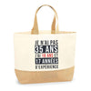 Sac Jute Fête des Mères Fêtes des Pères Mamie Papi Famille Idée Cadeau anniversaire Noël Travail Boulot Métier Départ Retraite Collègue Femme Homme