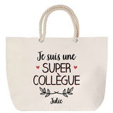 Sac Fête des Mères Mamie Famille Idée Cadeau anniversaire Noël Travail Boulot Métier Départ Retraite Collègue Femme cabas shopping plage
