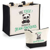 Cabas homme sac plage ou shopping tote bag pochette trousse Idée cadeau original pour anniversaire Noël travail départ retraite collègue famille fetes des pères papa papi