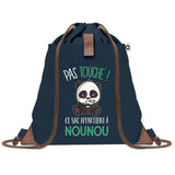 Sac à Dos Bleu avec Pochette Nounou Pas Touche Panda